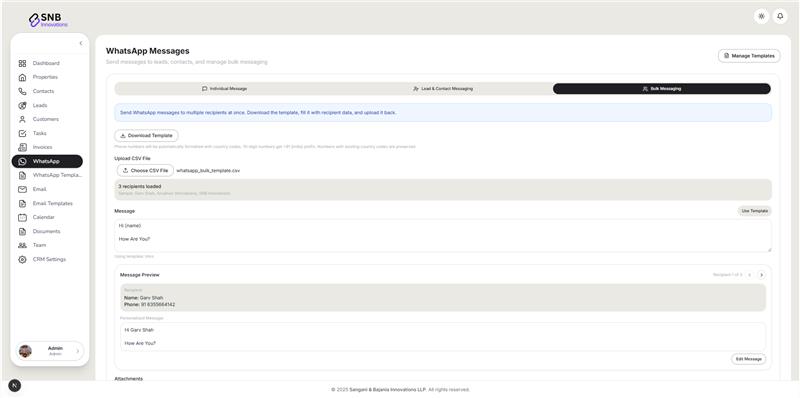 BlinkCRM Bulk WhatsApp